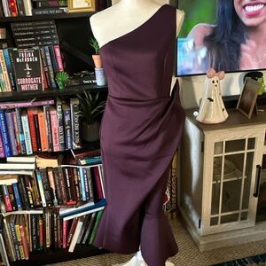 ASOS Size 6 tulip one shoulder dress Burgundy Dress